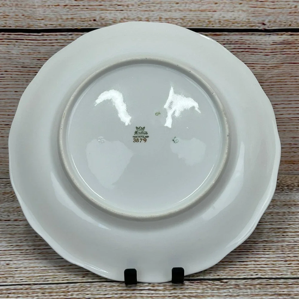 Favolina Karolina Jarolina Poland China Dinner Plate Silver Scalloped 3879 7‎